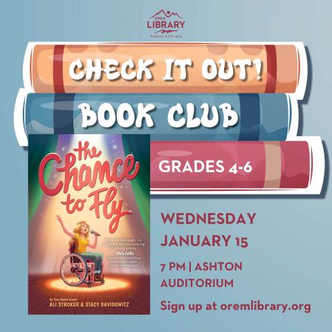 Check It Out! Book Club January 15 Ashton Auditorium