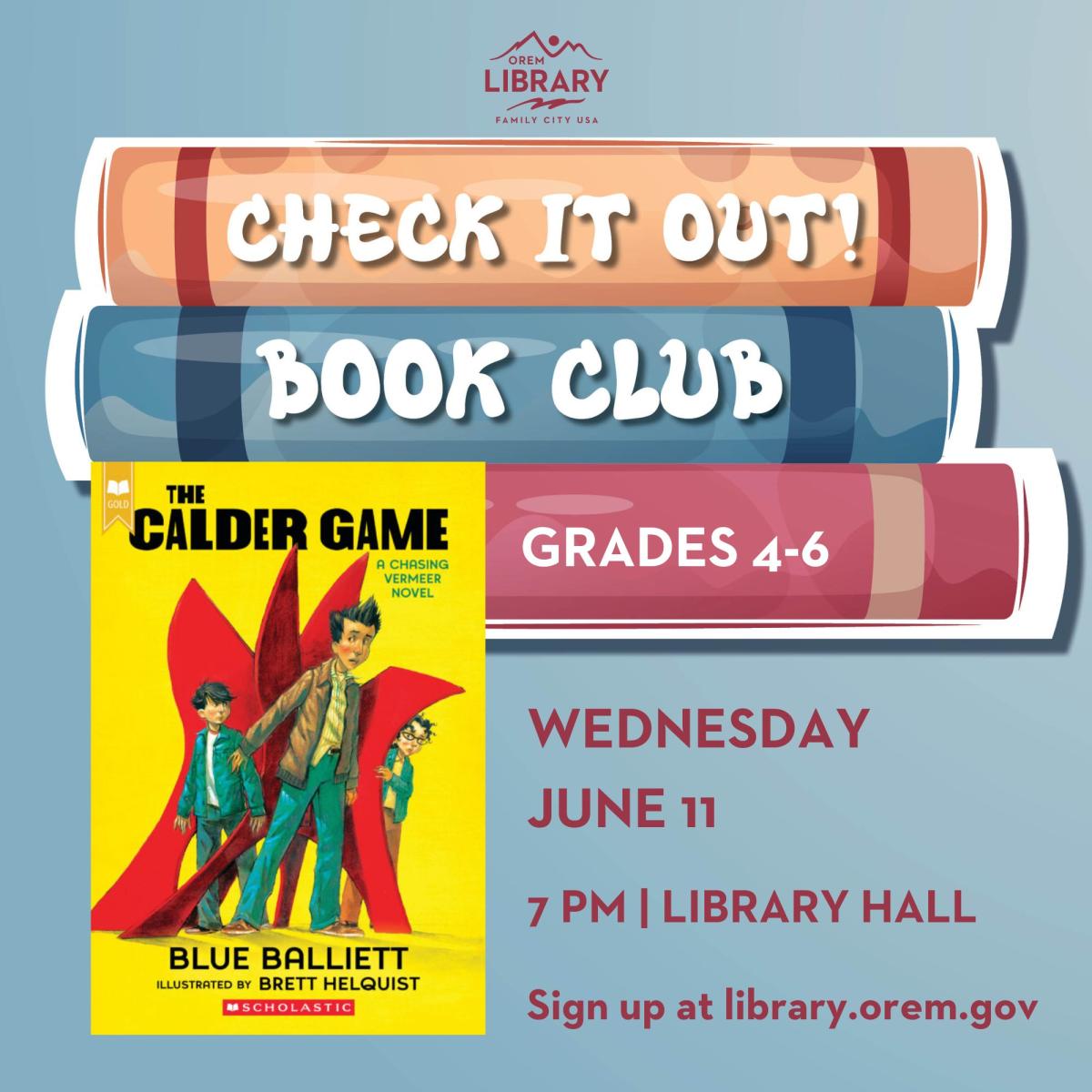 Check It Out! Book Club June 11 doTERRA South Lobby